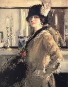 Francis Campbell Boileau Cadell The Black Hat oil painting on canvas